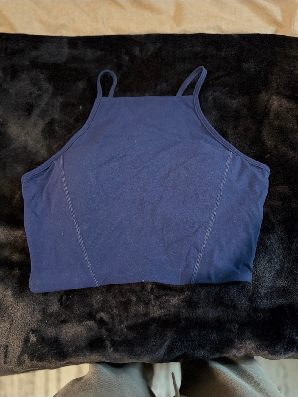 BuffBunny Navy High-Neck Cropped Camisole